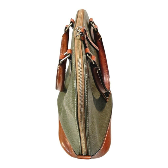 Dooney & Bourke Green and Tan Handbag - Picture 3 of 16